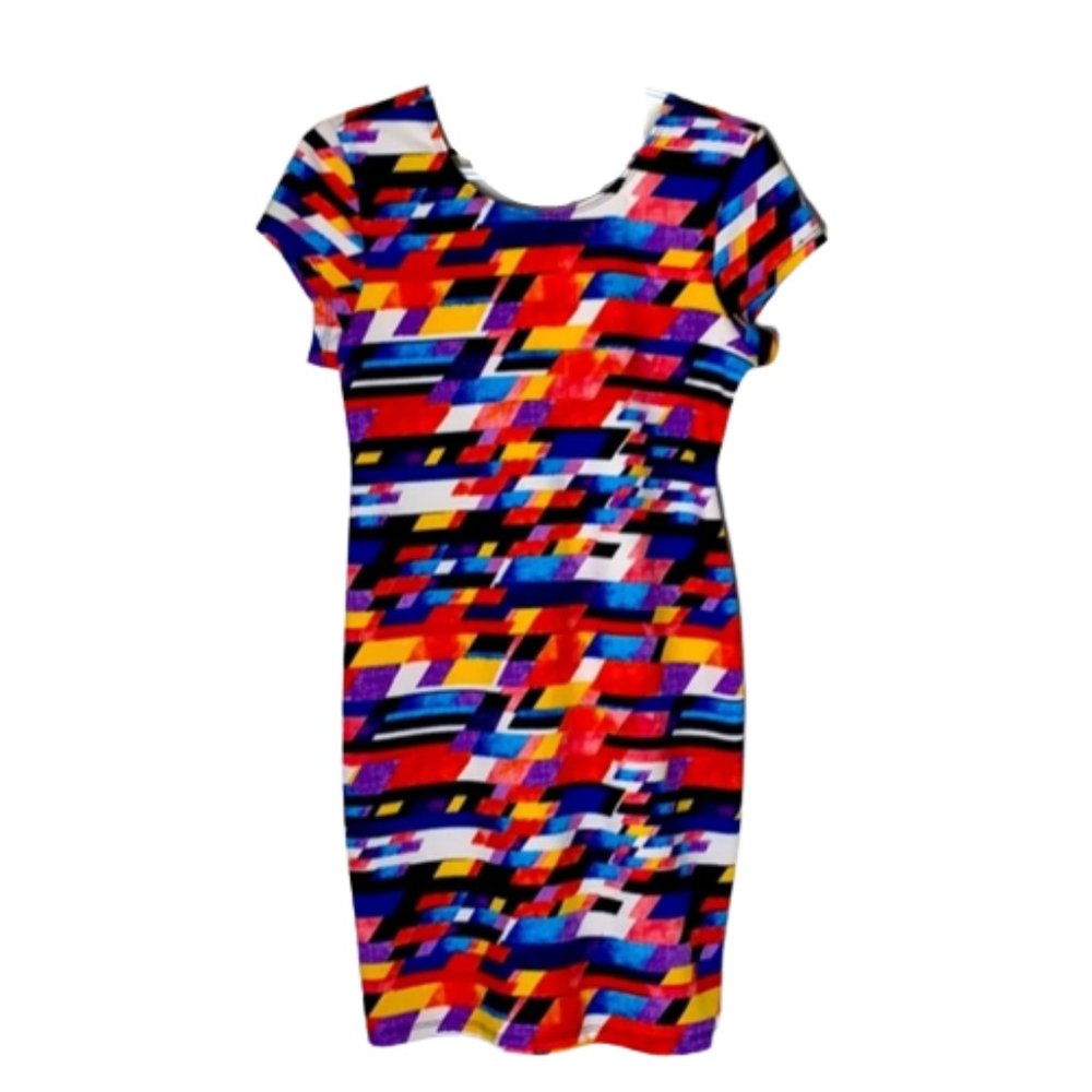 Short Dress With Bright Print Size Medium NEW NWT